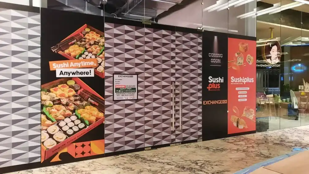 Glass Sticker, Sushi Plus, The Exchange 106, TRX