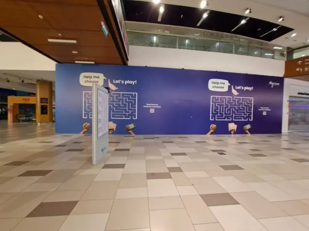 Hoarding Installation and Visual Tarpaulin Installation. MyTown Shopping Centre