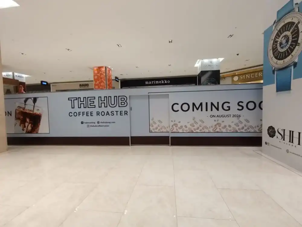 Hoarding Installation and Visual Tarpaulin Installation. The Hub Coffee Roaster. Pavilion Kuala Lumpur