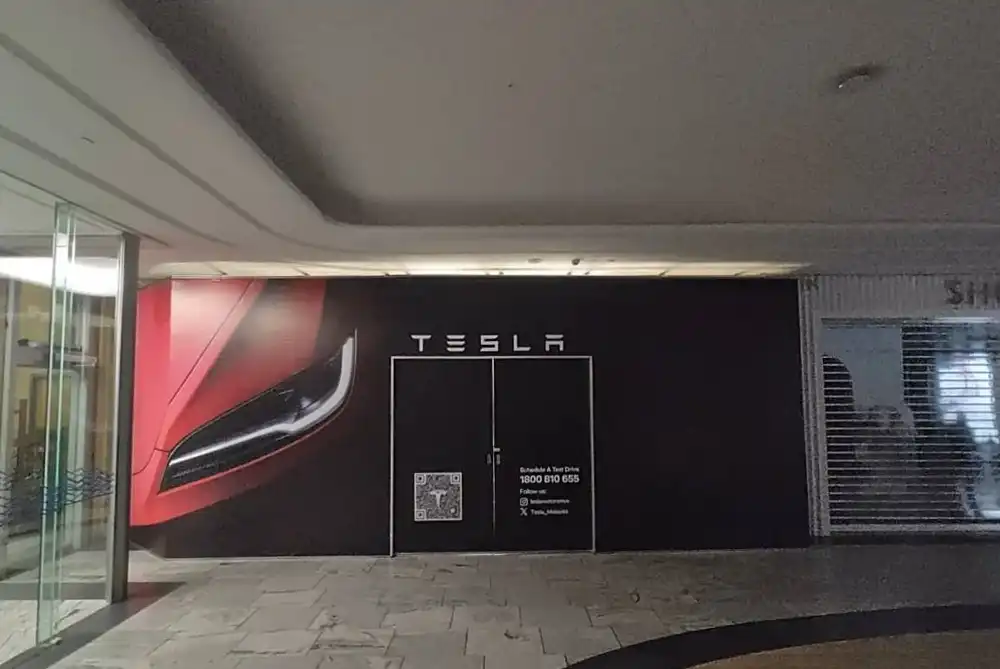 Hoarding, Visual & Frosted Sticker, Tesla, Southkey Mid Valley