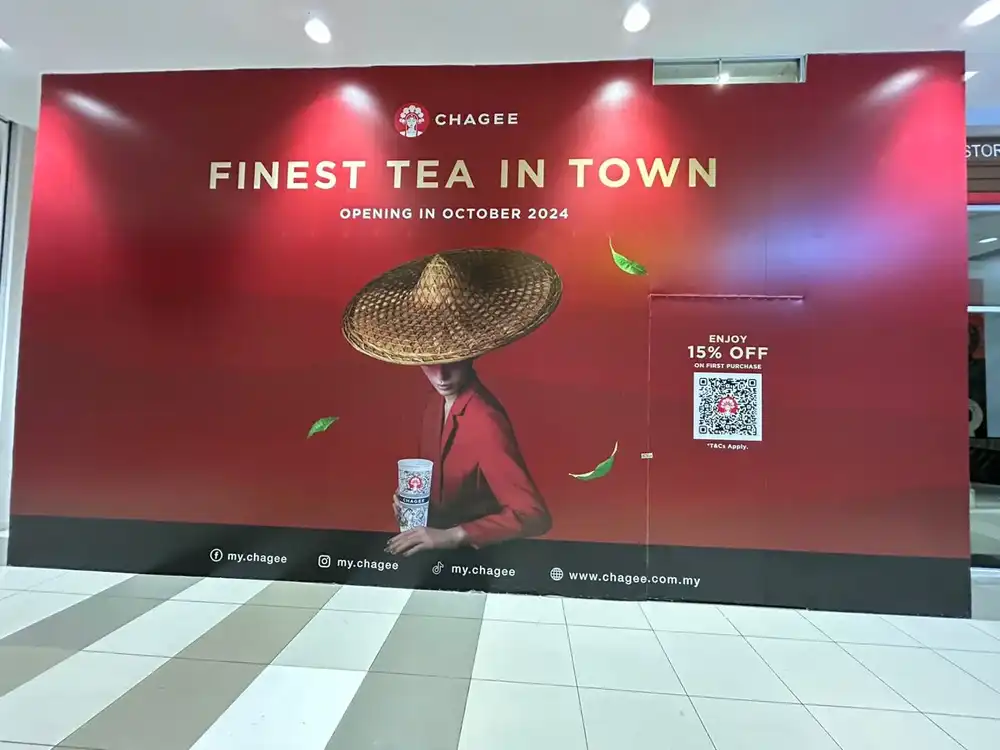 Hoarding Visual & Glass Sticker, Chagee, Aeon Taiping, Perak