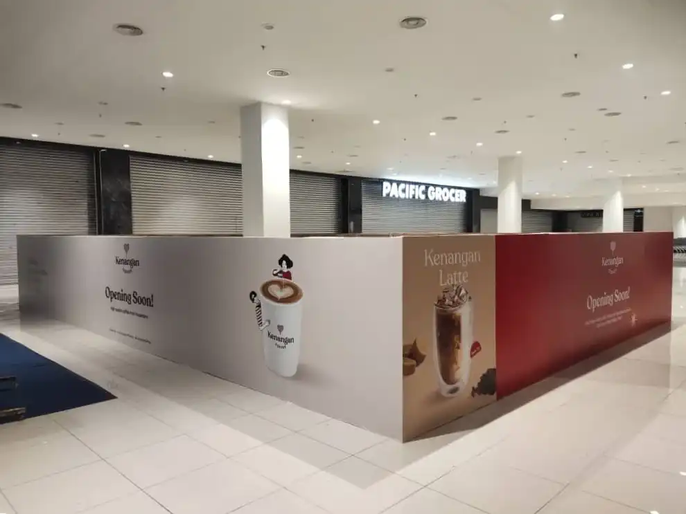 Hoarding & Visual (Kiosk), Kenangan Coffee, Batu Pahat Mall, Johor