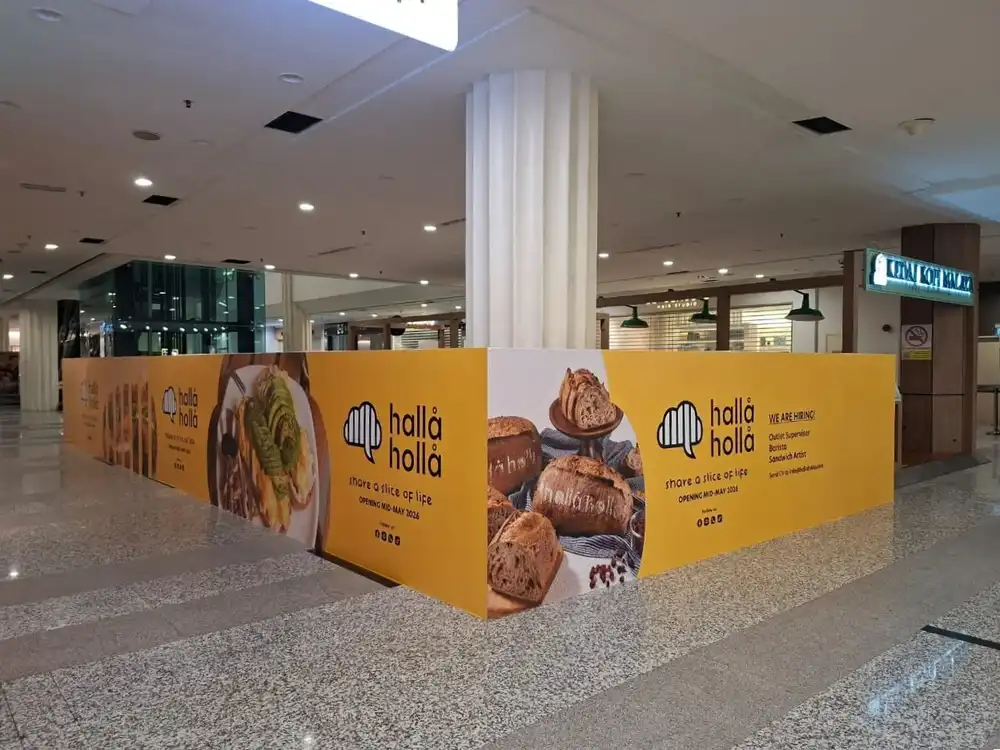 Hoarding & Visual Tarpaulin Installation, Halla Holla, Nu Empire