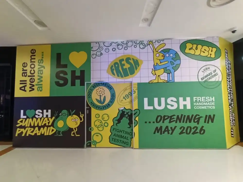 Hoarding & Visual Tarpaulin Installation, Lush, Sunway Pyramid