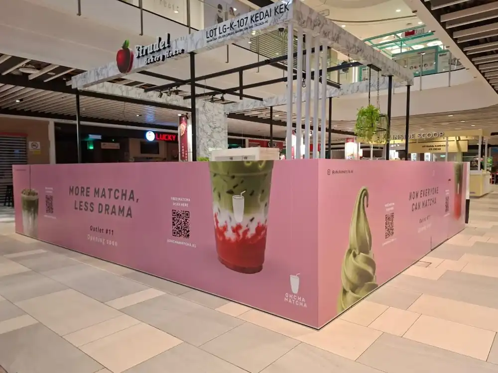 Hoarding & Visual Tarpaulin Installation, Ohcha Matcha, Setia City Mall