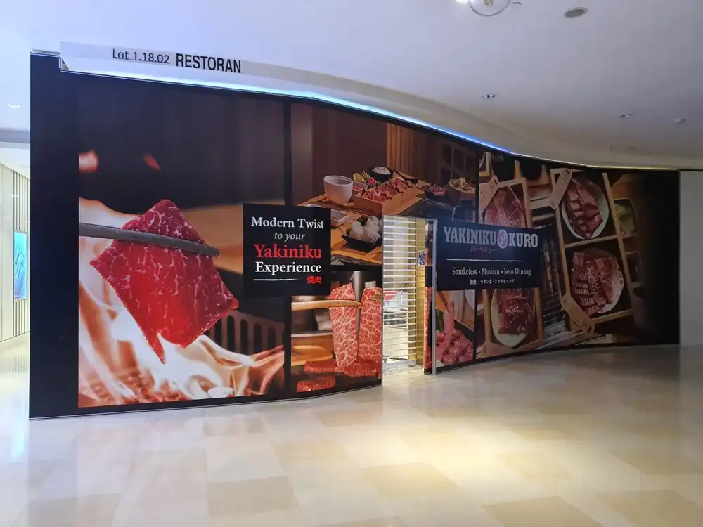 Hoarding & Visual Tarpaulin Installation, Yakiniku Kuro, Pavilion Kuala Lumpur