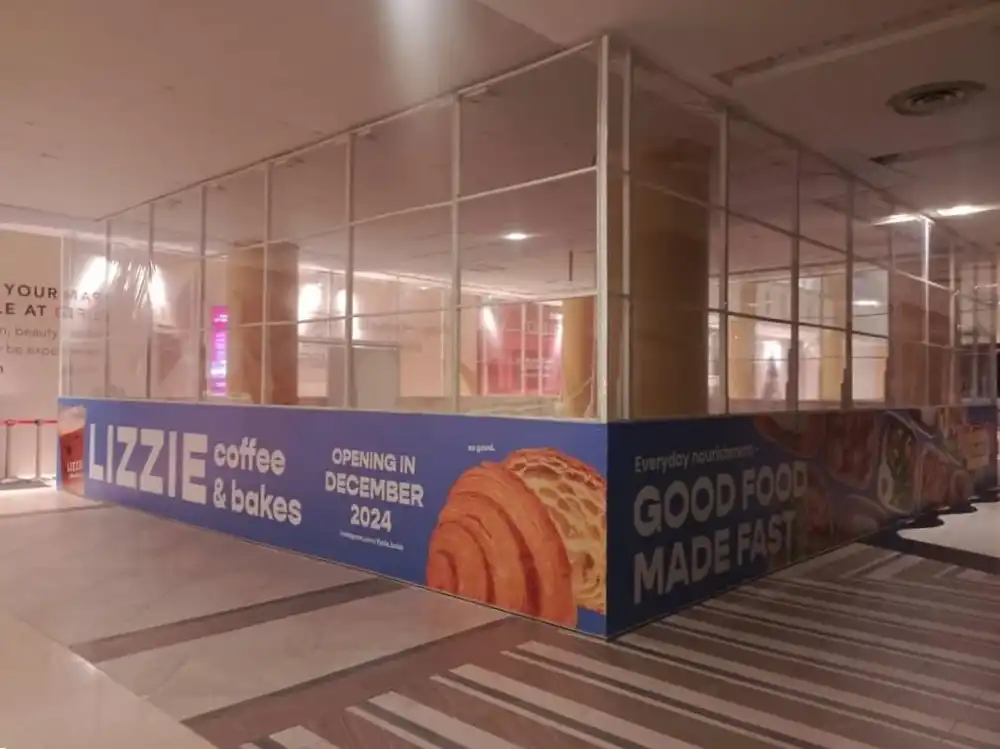 Hoarding, Visual & Transparent Plastic Sheet, Lizzie Cafe & Bakery, Sunway Pyramid
