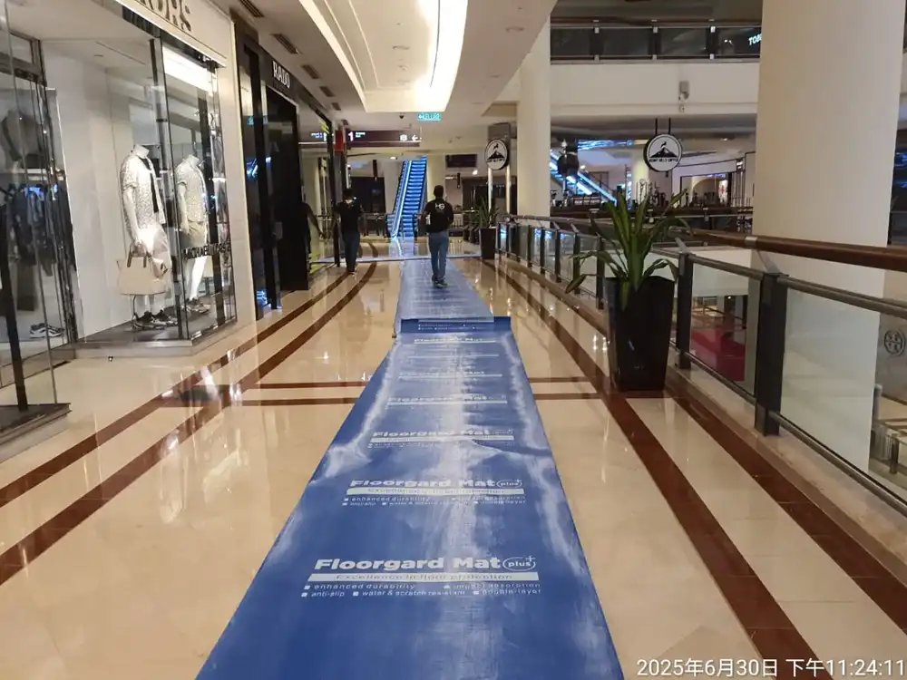 Sample Floor Protection at Common Walkway during Hoarding Installation