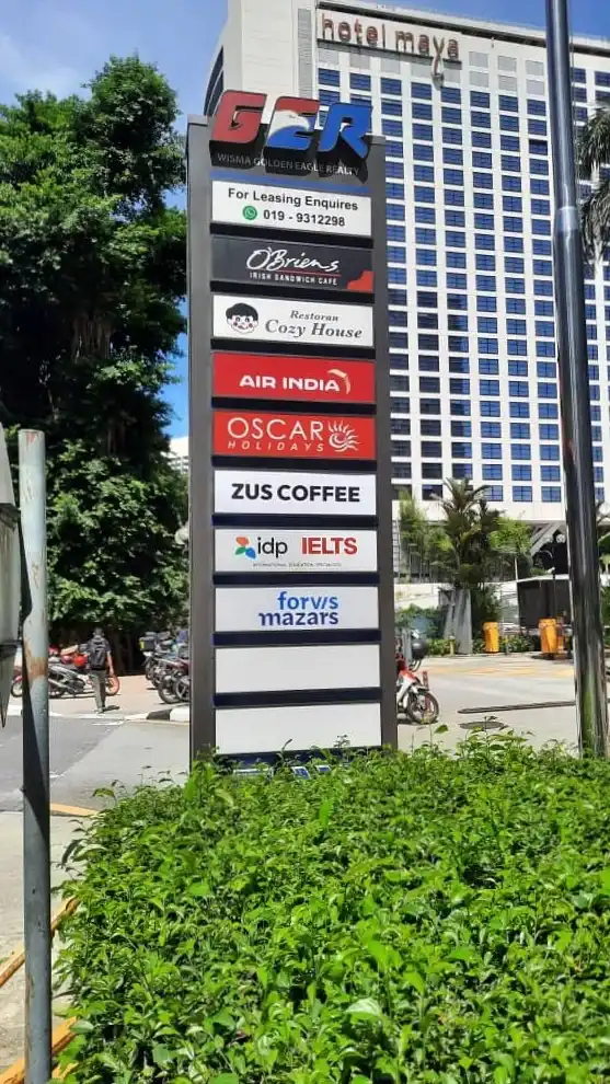 Totem Signage Sticker, Zus Coffee, Wisma Golden Eagle