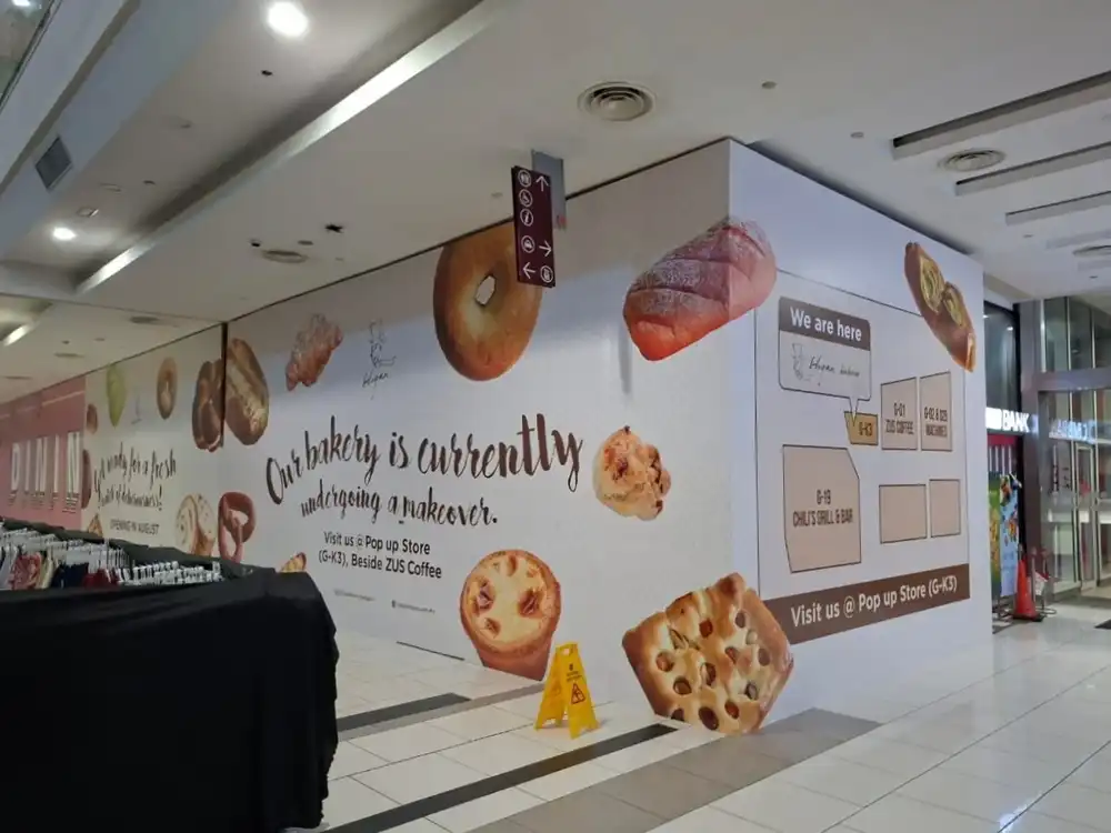 Visual Tarpaulin Installation, Hogan Bakery, Imago Jaya